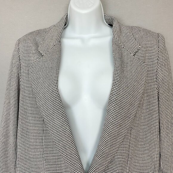 Vintage Paul Stanley Blazer Jacket Women Black White Single Button‎ Boxy Office - Picture 4 of 16
